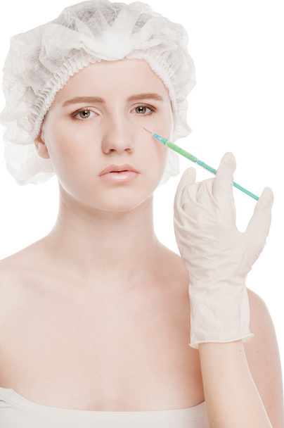 Cosmetic botox injection in face - Foto, imagen