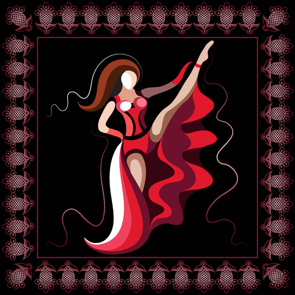 Graphical illustration with the cabaret dancer 4 - Vector, afbeelding