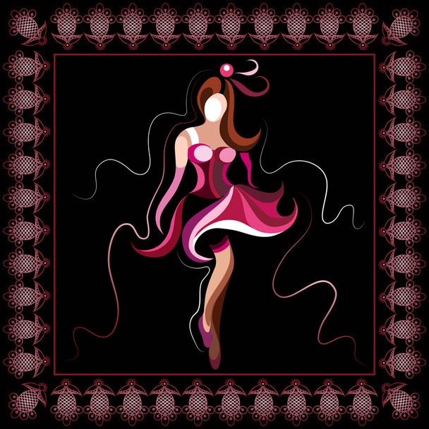 Graphical illustration with the cabaret dancer 6 - Vektor, kép