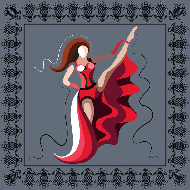 Graphical illustration with the cabaret dancer 14 - Вектор,изображение