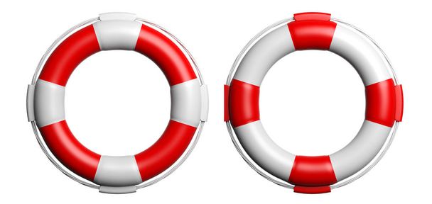 Life buoys on white background. 3d illustration - Photo, Image