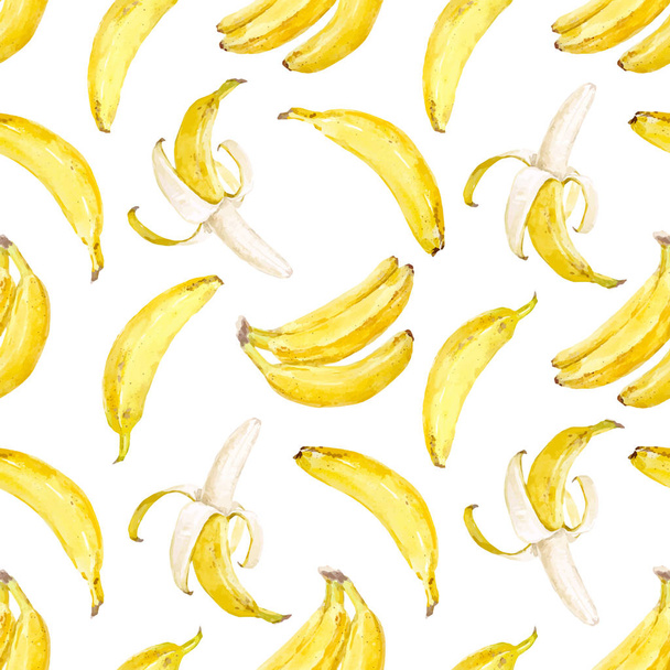 Watercolor vector banana pattern - Vector, Imagen