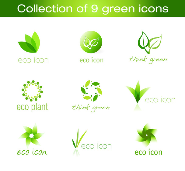kolekce eko ikon - Vektor, obrázek