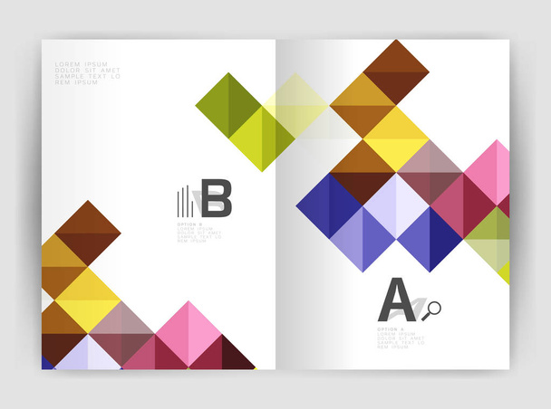 Moderne minimalistische geometrische vierkante business folder sjabloon - Vector, afbeelding