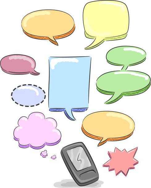 Cell phone Speech Bubbles - Photo, Image