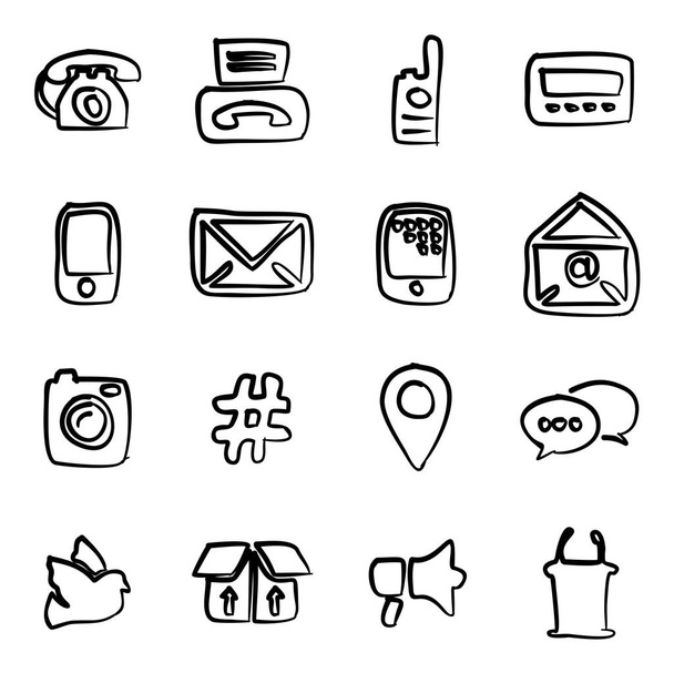 Diferentes formas de comunicación iconos Freehand
 - Vector, Imagen