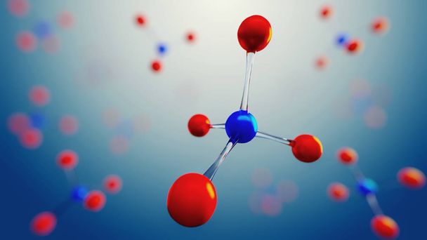 molekül modeli 3D Illustration. Bilim arka plan atomları ve molekülleri ile. - Fotoğraf, Görsel