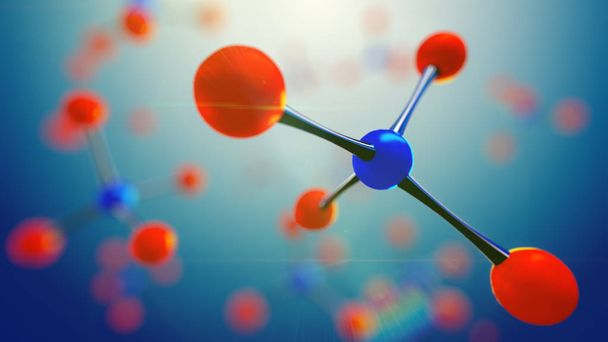 Ilustración 3d del modelo de molécula. Fondo científico con moléculas y átomos
. - Foto, imagen