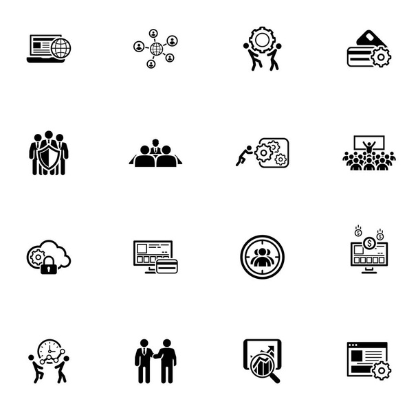 Conjunto de iconos de negocio de diseño plano
. - Vector, imagen