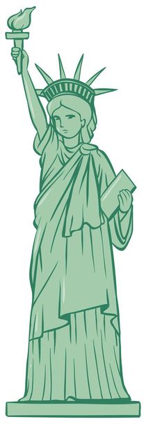 άγαλμα της ελευθερίας σε άσπρο φόντο在白色背景上的自由女神像 - Διάνυσμα, εικόνα