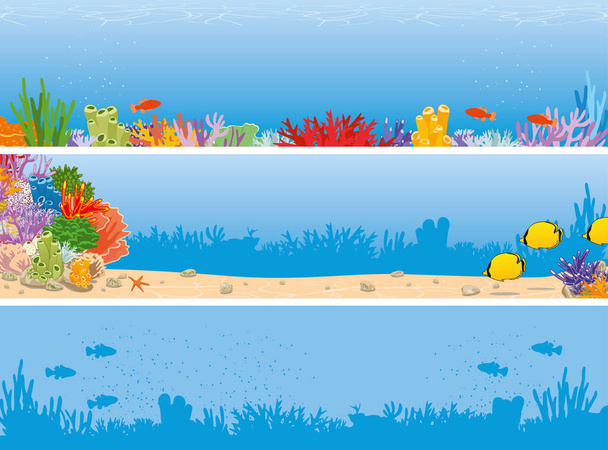 Banner de arrecife marino
 - Vector, imagen