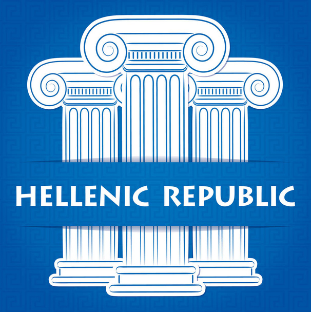 ベクトル形式の列ギリシャ独立記念日カード. - ベクター画像
