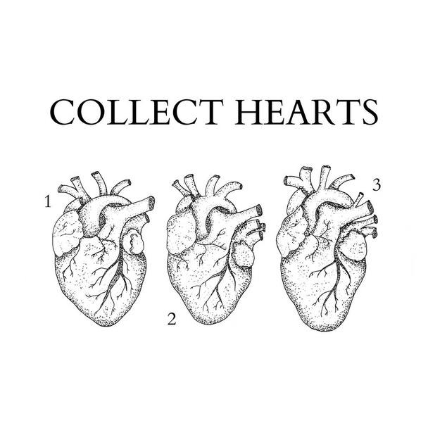 Coletar corações humanos Dotwork
 - Foto, Imagem