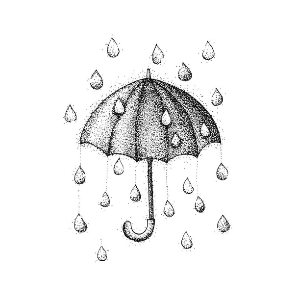 Dotwork Rain deštník - Fotografie, Obrázek