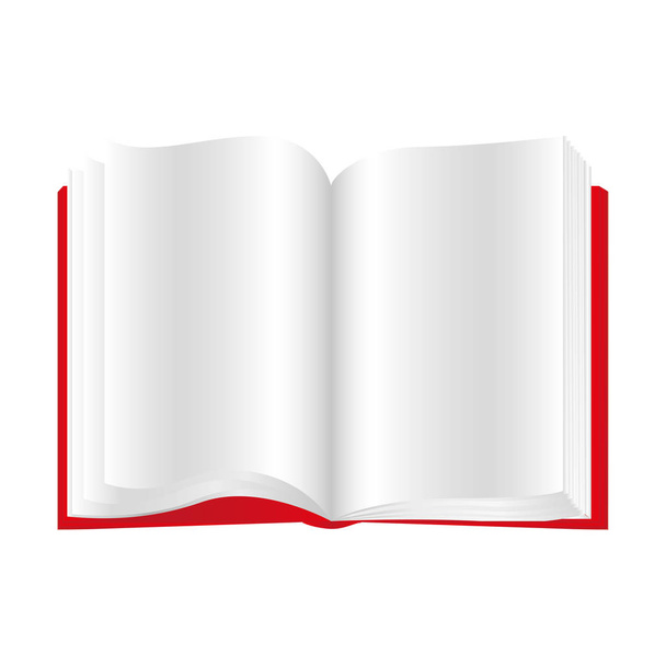 Vörös könyv nyitott ikon - Vektor, kép