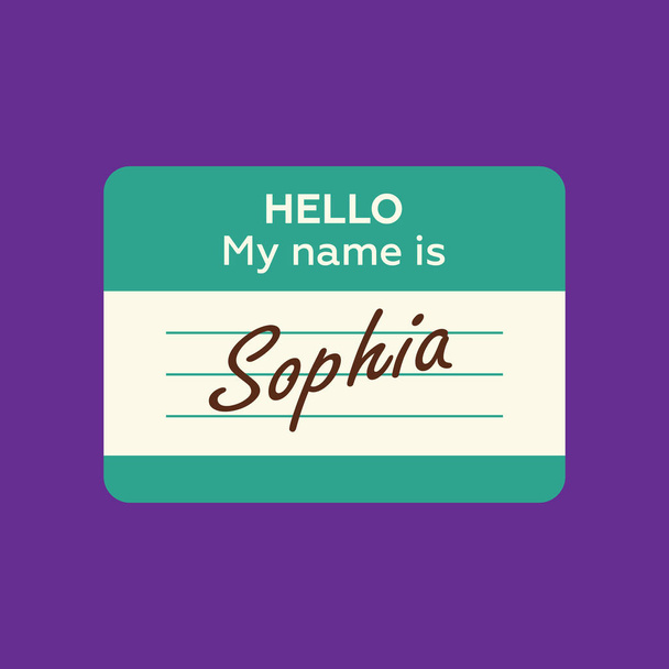 Hola mi nombre es tarjeta, etiqueta engomada, introducir la insignia de bienvenida. m
 - Vector, imagen