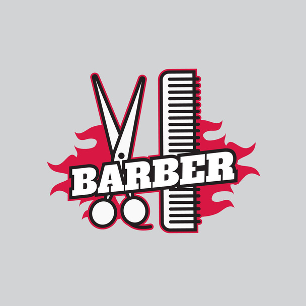 Retro barber shop logo, labels and badges vintage vector - Vector, Image