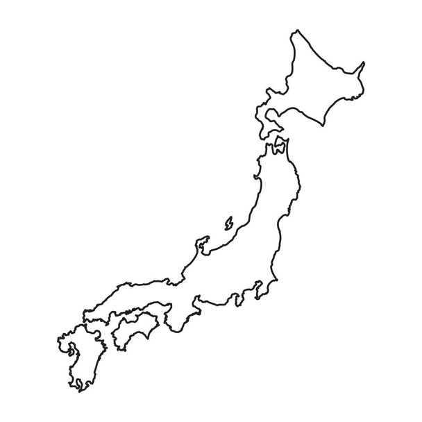 Japón mapa en estilo de línea. Ilustración vectorial sobre fondo blanco
. - Vector, Imagen
