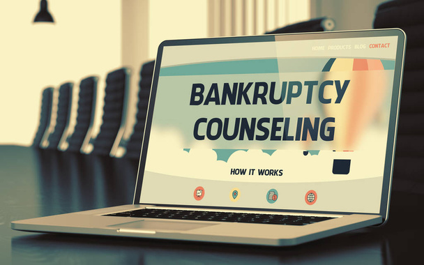 Bankruptcy Counseling Concept on Laptop Screen. 3D. - Photo, Image