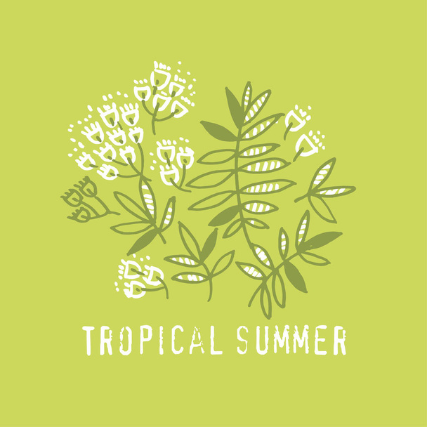 nowoczesne kwiatowy wzór z streszczenie tropikalny liści. nowoczesne tropi - Wektor, obraz