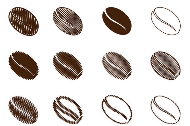 coffee bean - vector brown color - Vector, Image