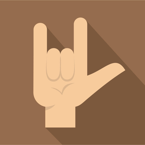 Rock gesture icon, flat style - ベクター画像