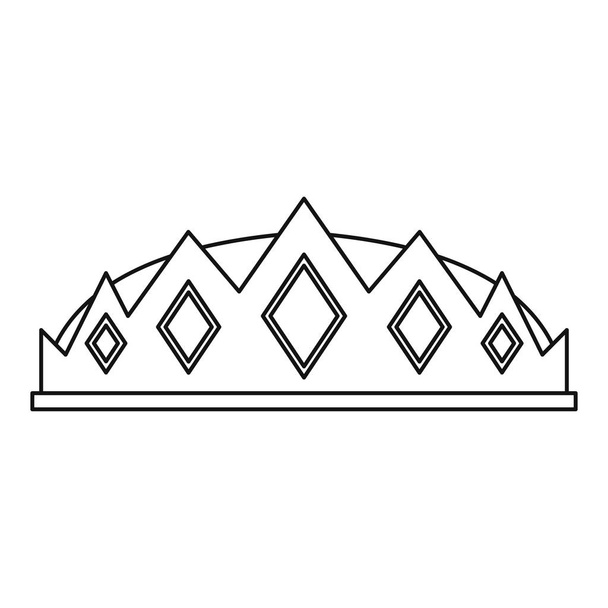 Small crown icon, outline style - Vector, afbeelding
