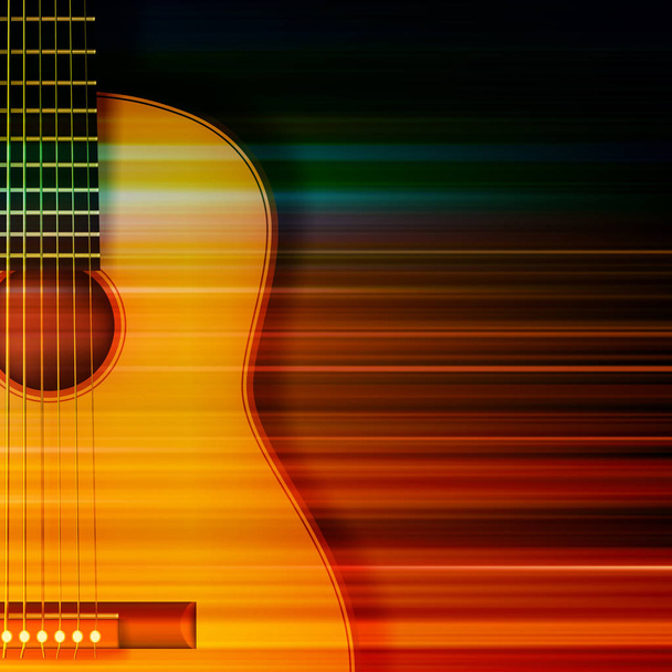 абстрактный фон с акустической гитарой
 - Вектор,изображение