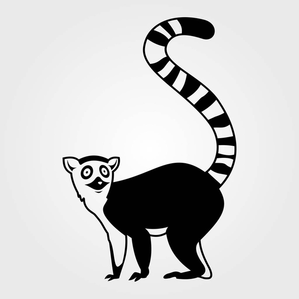 Lemur icon on a white background - Vector, Imagen