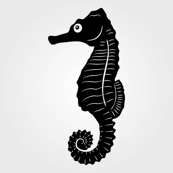 Seahorse pictogram geïsoleerd op witte achtergrond. - Vector, afbeelding