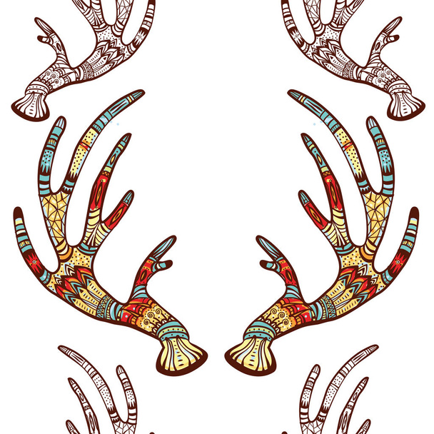 A seamless texture with deer antlers - Vektör, Görsel