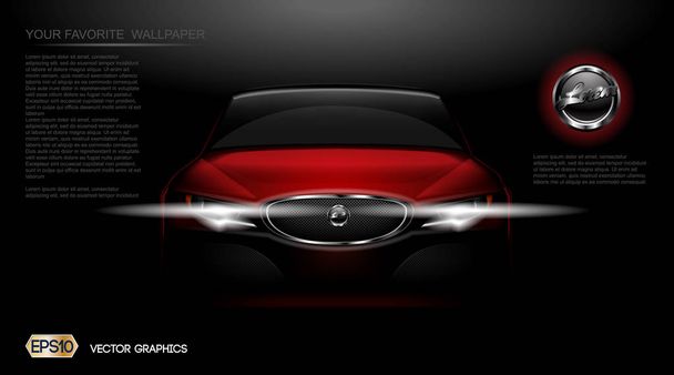デジタル ベクトル赤のモダンなスポーツ車モックアップ - ベクター画像