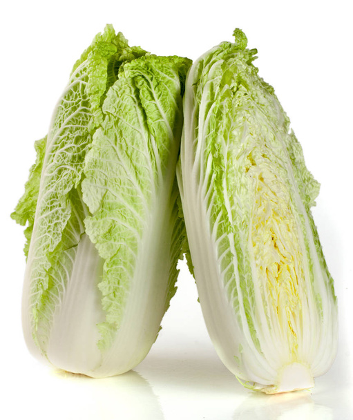 chinese cabbage and half isolated on white background - Фото, изображение