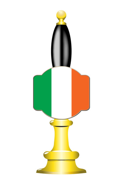 Ierland vlag bierpomp - Vector, afbeelding