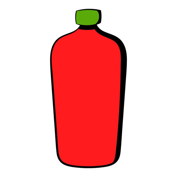 Red cosmetic bottle icon, icon cartoon - Vektör, Görsel