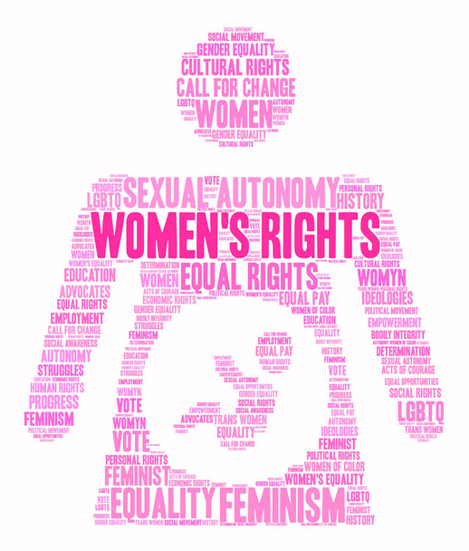 Облако прав женщин
 - Вектор,изображение