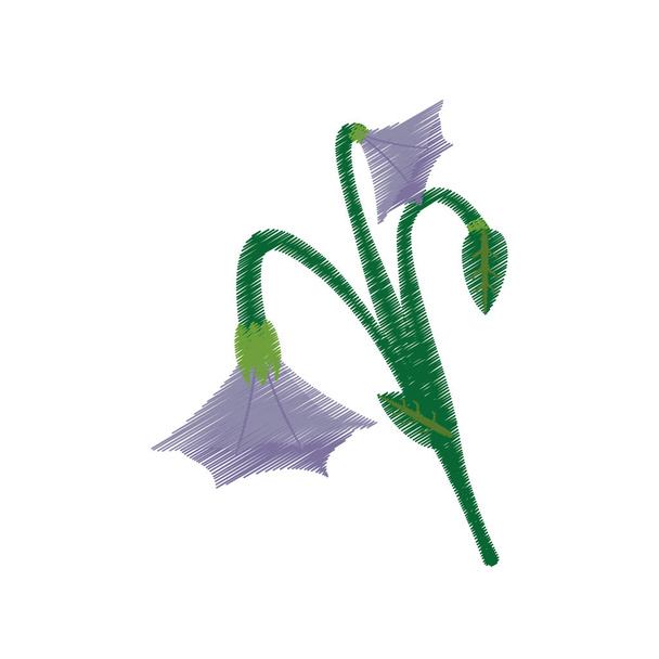 dessin cloche bleue ornement fleur
 - Vecteur, image
