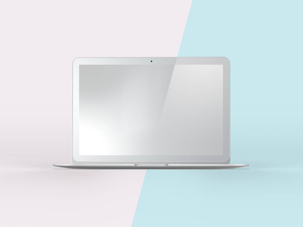 3D-kuva Notebook on yksinkertainen pastelli vaaleanpunainen minttu tausta
 - Valokuva, kuva