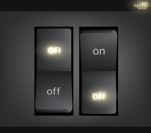 On and off light switch illustration - Vector, Imagen