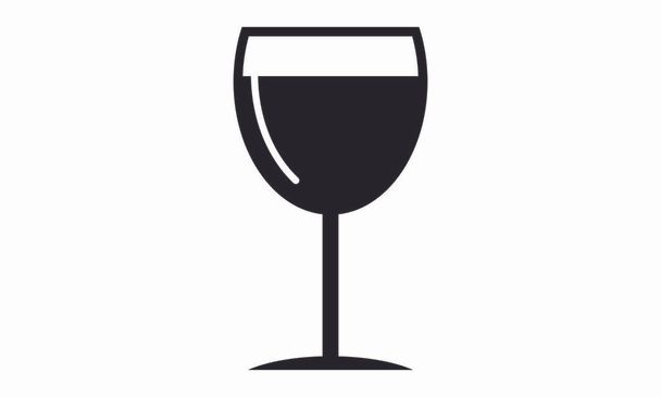 Pictogram - glas wijn, witte wijn, - Object, pictogram, symbool - Foto, afbeelding