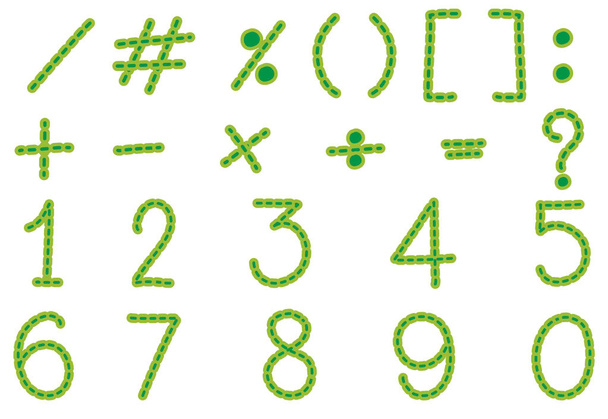Номера и знаки зеленого цвета
 - Вектор,изображение