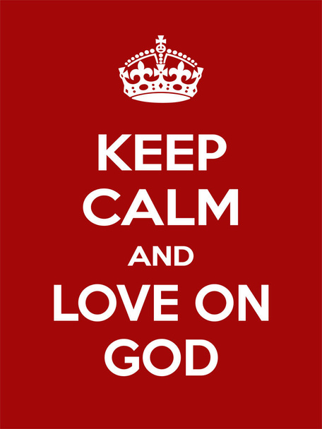 Pionowy prostokątny czerwony biały motywacji miłości na plakat Boga w stylu retro vintage - Wektor, obraz