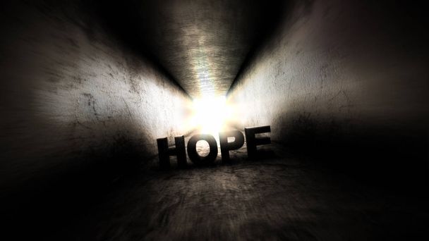 Φωτεινό φως στην άκρη του τούνελ. Πάντα υπάρχει ελπίδα - Φωτογραφία, εικόνα
