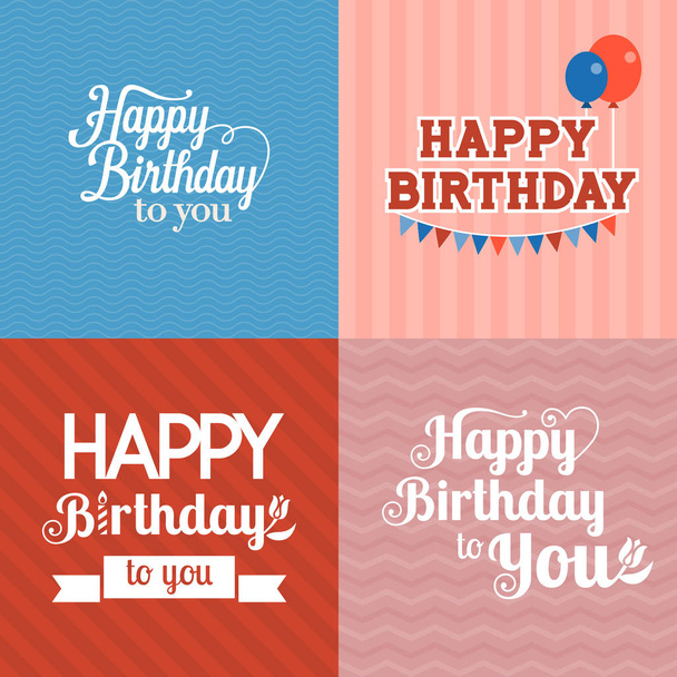 Vector happy birthday card with seamless background - Вектор,изображение