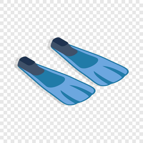 Blue flippers isometric icon - Vektor, kép