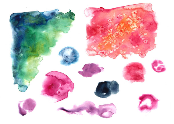 watercolor copy space in different shapes and forms illustration - Photo, Image