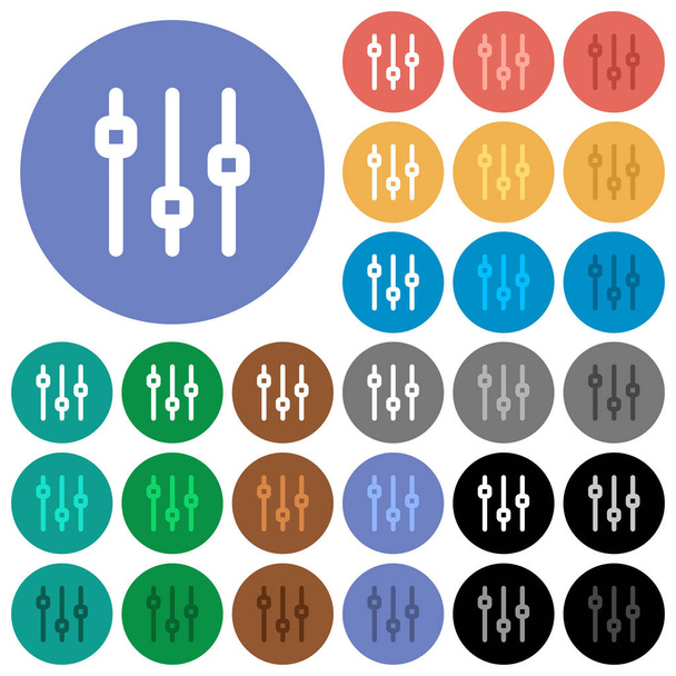 Vertical adjustment round flat multi colored icons - Vector, Image
