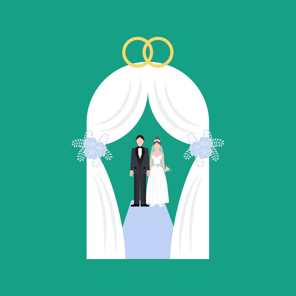 Εικονογράφηση σκηνή του γάμου - Διάνυσμα, εικόνα