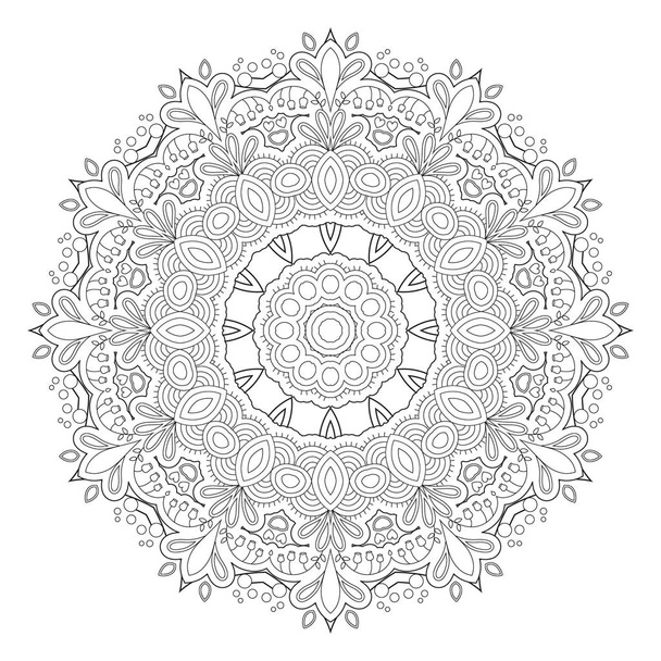 Black and white abstract pattern, mandala.  - Vektori, kuva