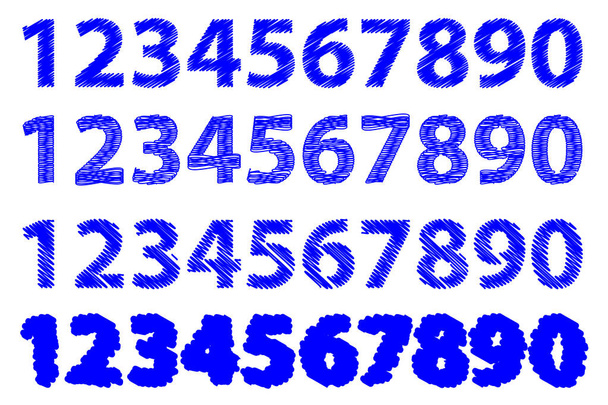 Numbers 0-1-2-3-4-5-6-7-8-9, - Διάνυσμα, εικόνα